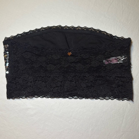 Victoria Secret PINK Women's Black Lace Sequined Bandeau 2013 Size Small NWOT - Picture 2 of 8